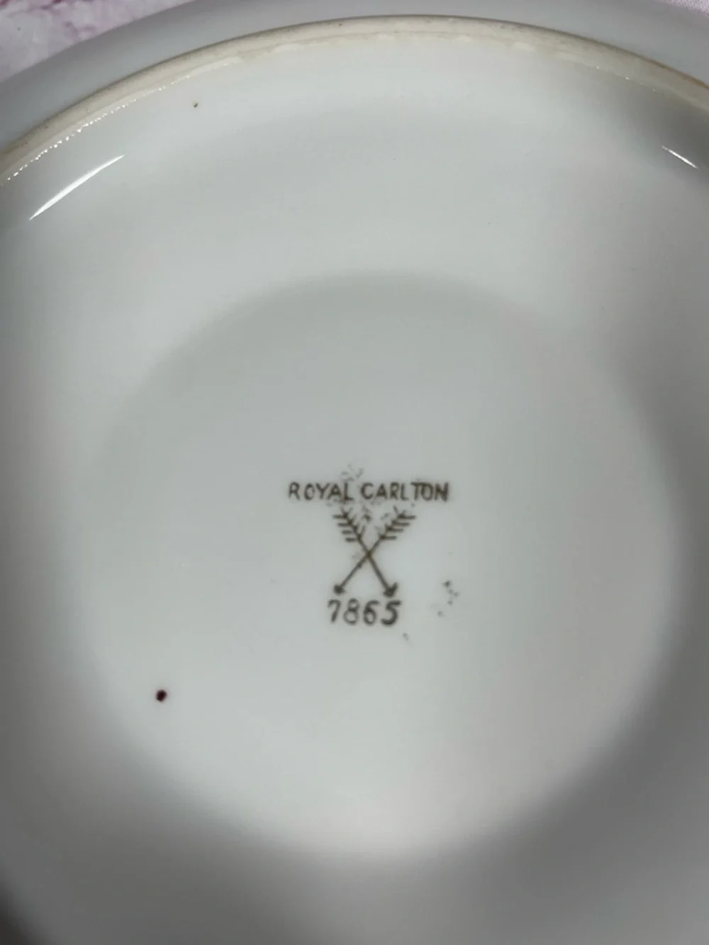 Vintage Royal Carlton 7865 Iridescent Floral Gold Trim Footed Teacup and Saucer